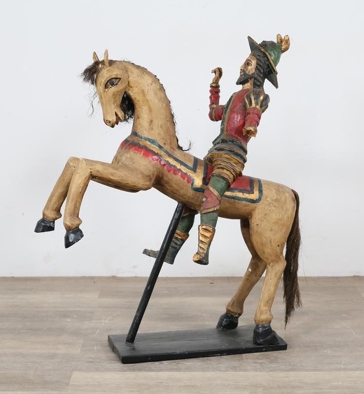 CARVED WOODEN POLYCHROMATIC MAN