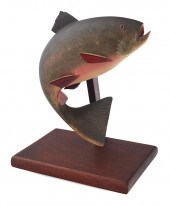 CARVED WOODEN RAINBOW TROUT EA