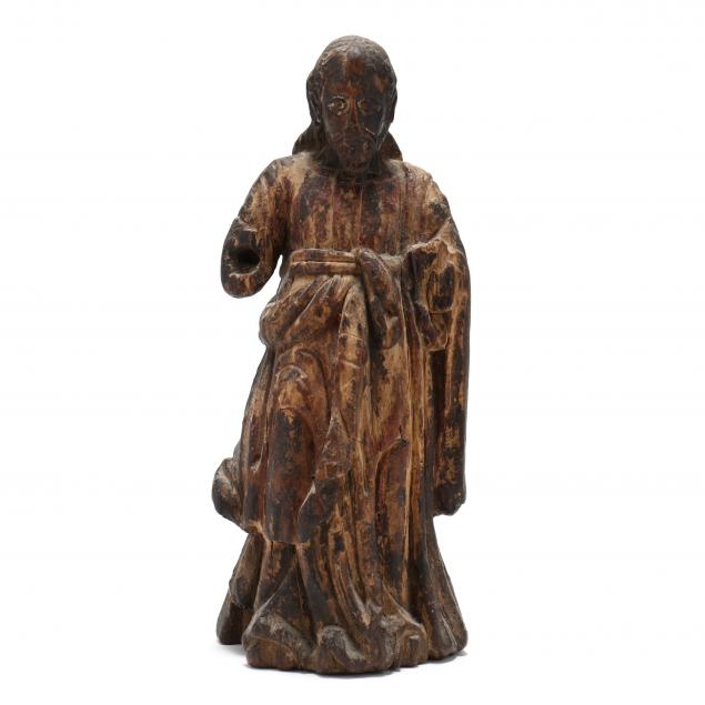 CARVED WOODEN SANTOS FIGURE