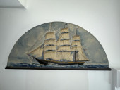 CARVED WOODEN SHIP, THREE MAST