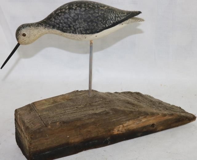 CARVED WOODEN SHOREBIRD DECOY,