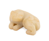 CARVED YELLOW JADE FIGURE OF A