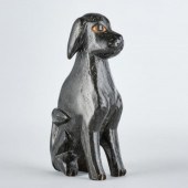 CARVING OF BLACK DOGA folk art