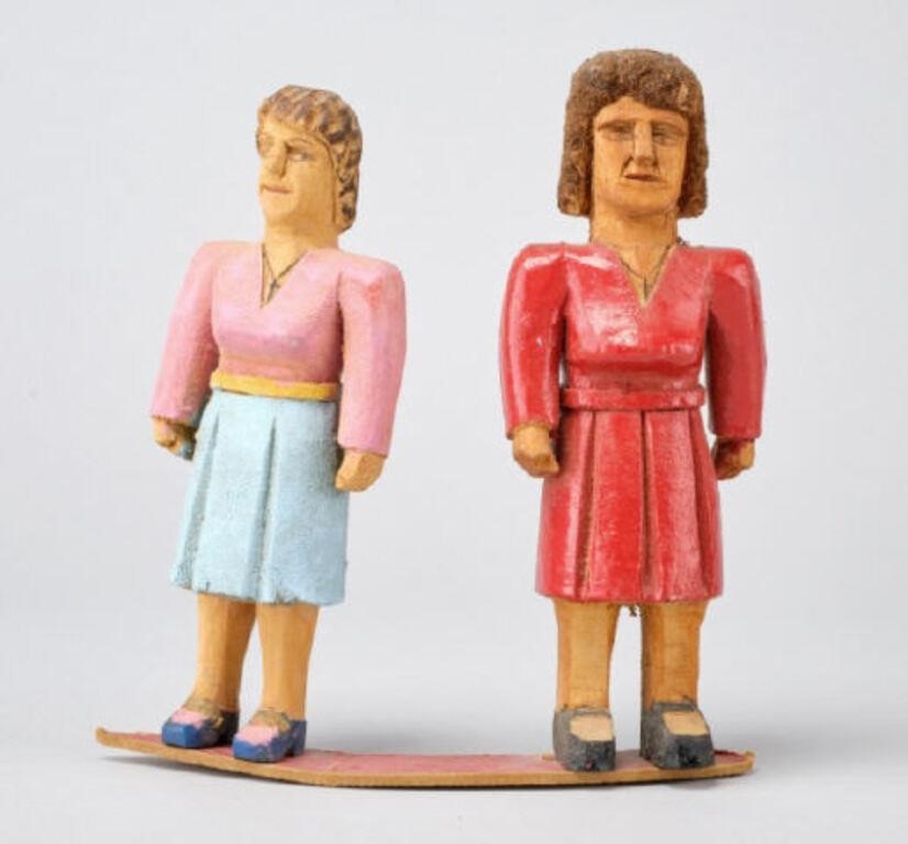 CARVING OF TWO WOMENA carved