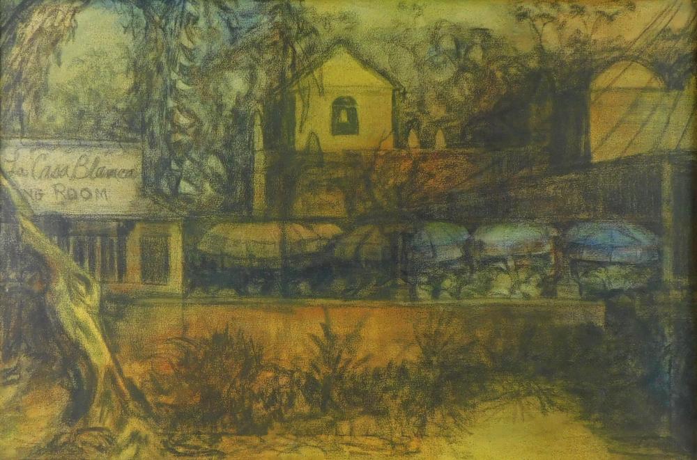CASA BLANCA, 20TH C. OIL ON CANVAS,
