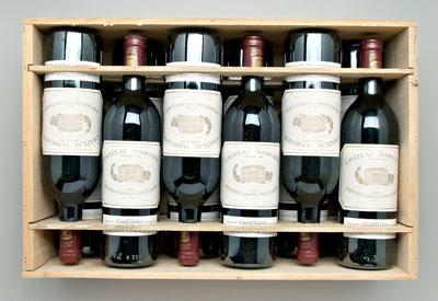 Case 1983 red Bordeaux wine,