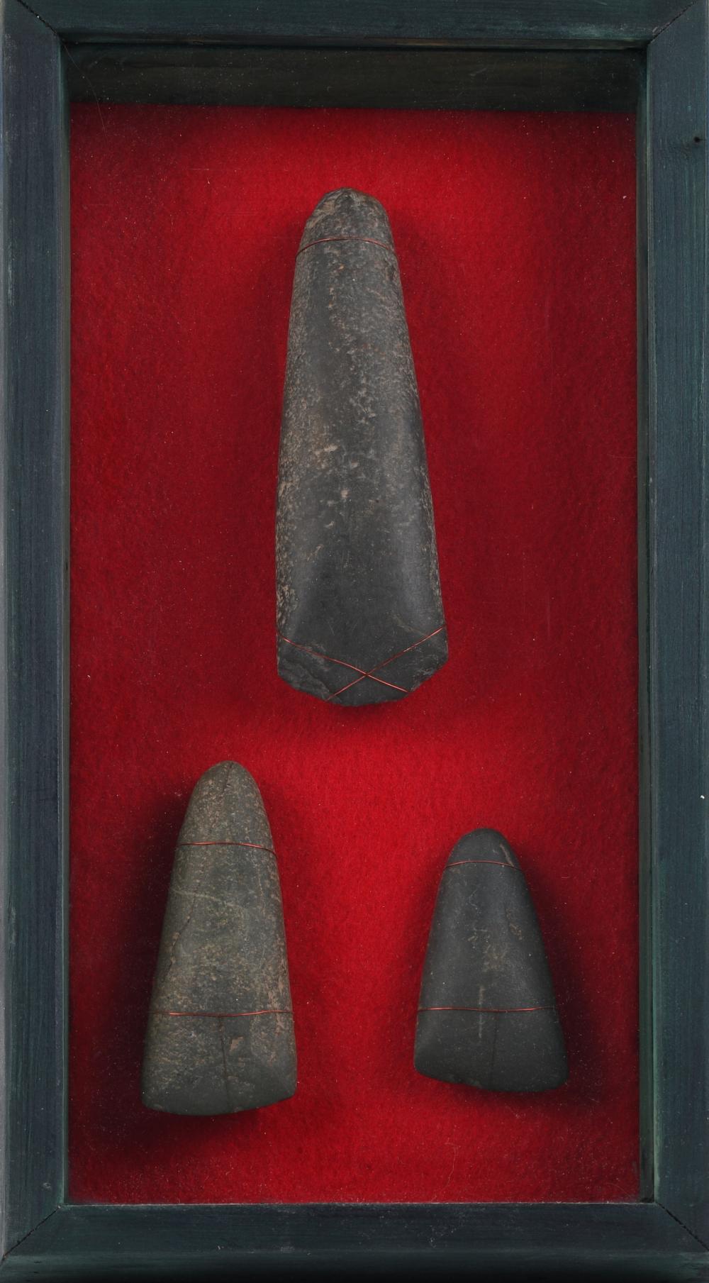 CASE OF THREE WOODLAND GREENSTONE