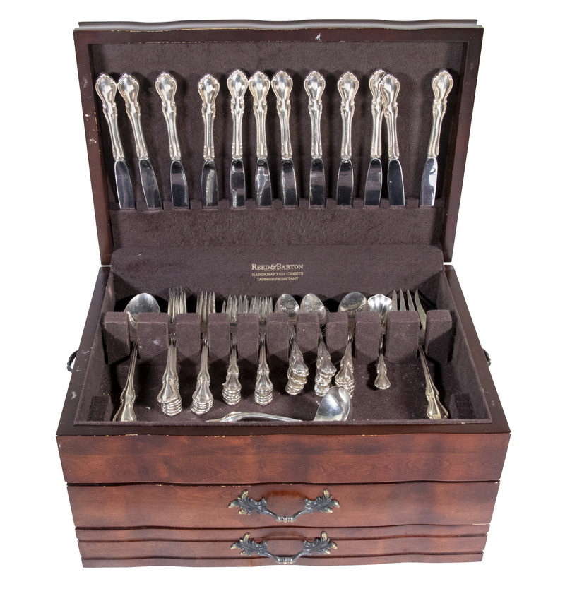 CASED (58 PCS) REED & BARTON SILVER