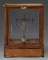 Cased Balance Scales French, e