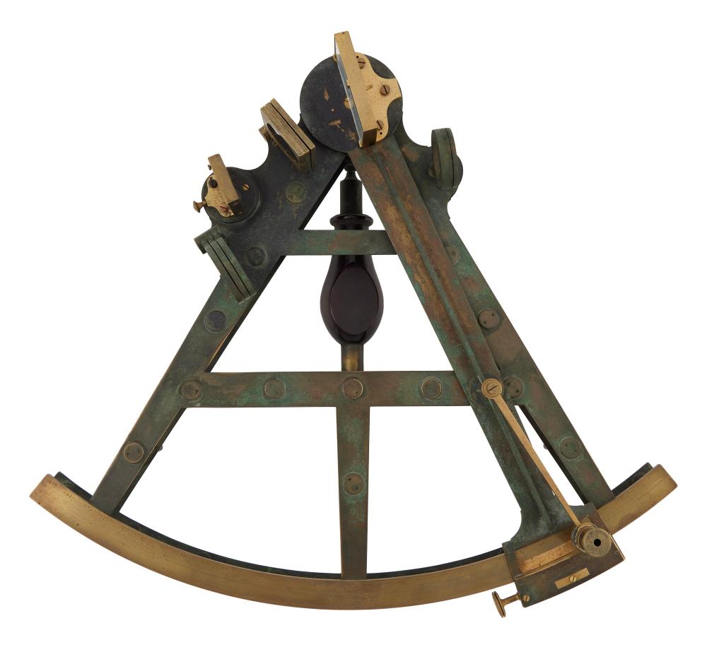 CASED BRASS DOUBLE FRAME SEXTANT
