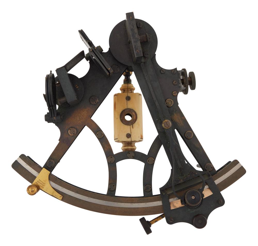 CASED BRASS DOUBLE FRAME SEXTANT