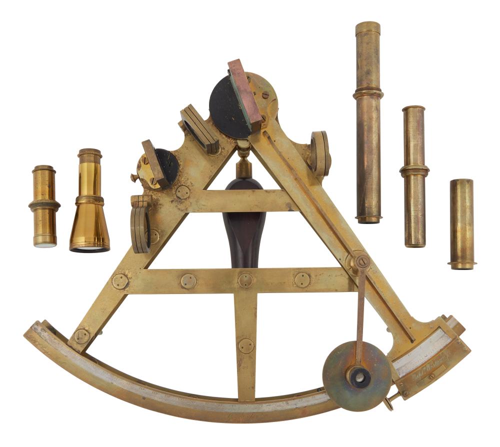 CASED BRASS DOUBLE FRAME SEXTANT