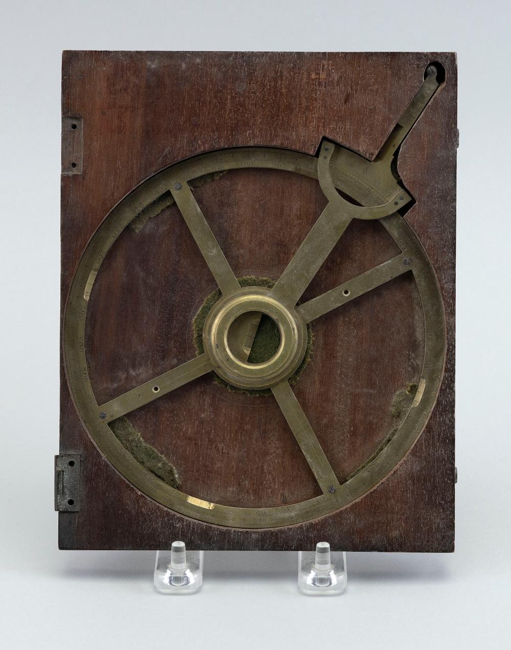 CASED BRASS PLOTTING CIRCLE 19TH