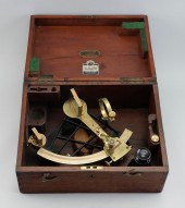 CASED BRASS SEXTANT 19TH CENTU