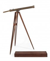 CASED BRASS TELESCOPE WITH TRI