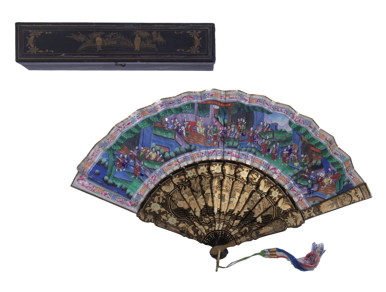 CASED CHINESE GILT LACQUER &
