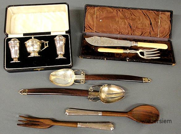 Cased English fish set case-