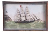 CASED FOLK ART SHIP DIORAMA 19