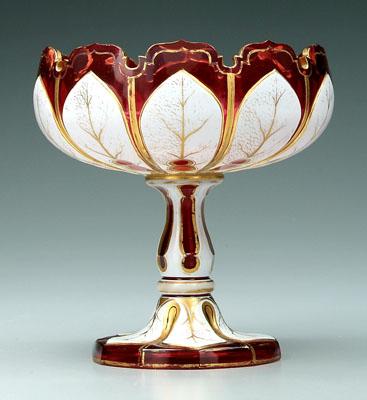 Cased glass center bowl, white