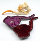 CASED MEERSCHAUM HORSEHEAD PIP