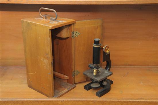 CASED MICROSCOPE. Spencer #
