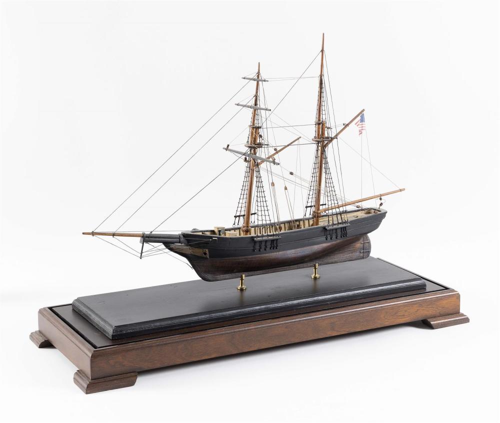 CASED MODEL OF A SCHOONER EARLY