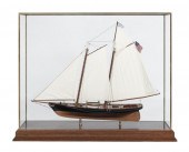CASED MODEL OF THE YACHT "AMER