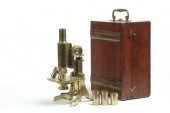 CASED MONOCULAR MICROSCOPE.  E