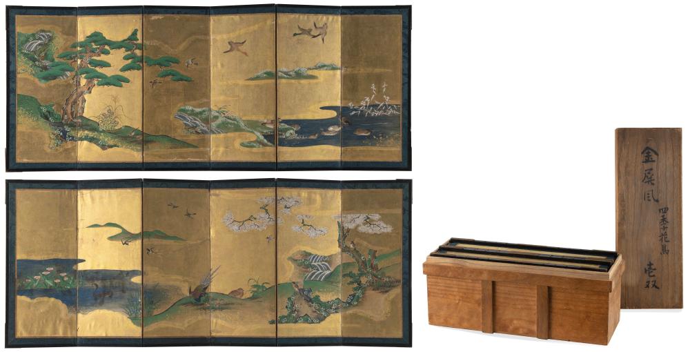 CASED PAIR OF JAPANESE HAND-PAINTED
