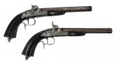 CASED PAIR OF MANTONS DUELING