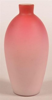 CASED PEACHBLOW ART GLASS VASE