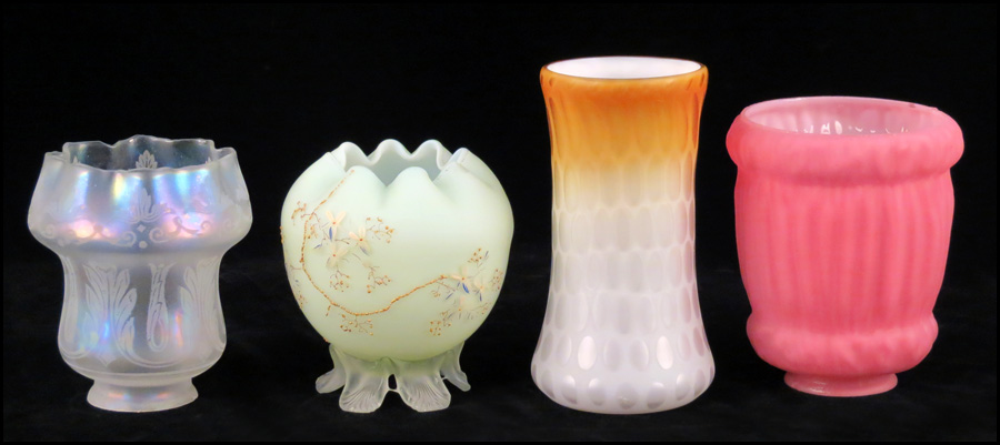 CASED SATIN GLASS VASE. Together