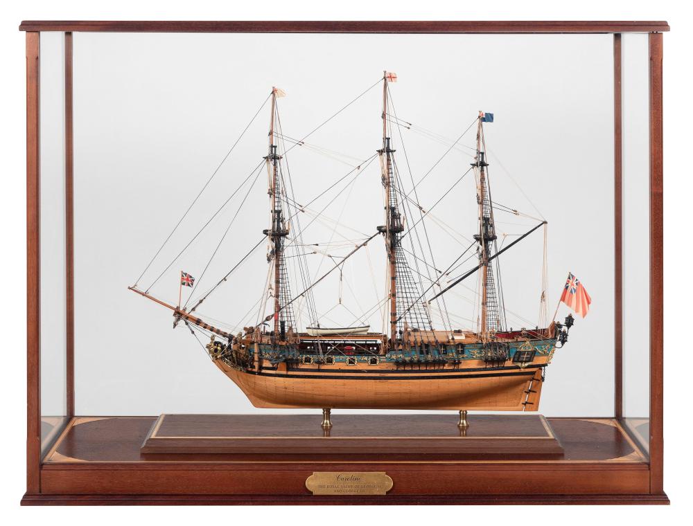 CASED SCALE MODEL OF THE H.M.S