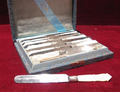 Cased set of 12 silver plated and