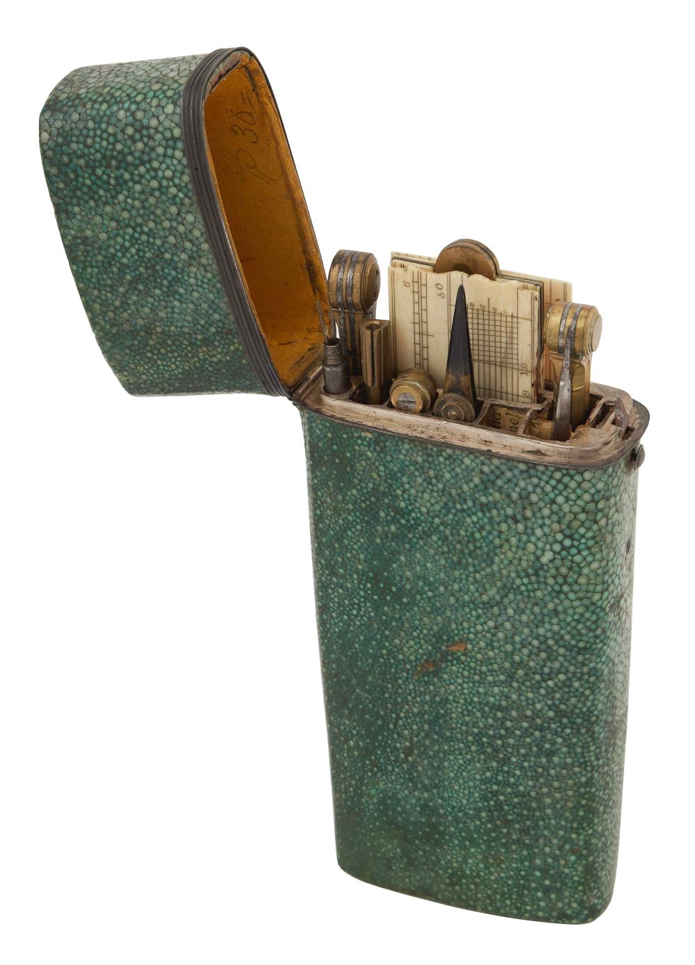 CASED SET OF DRAFTING INSTRUMENTS