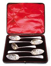 Cased set of Georgian sterling