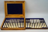 CASED SET OF SILVER FISH KNIVE
