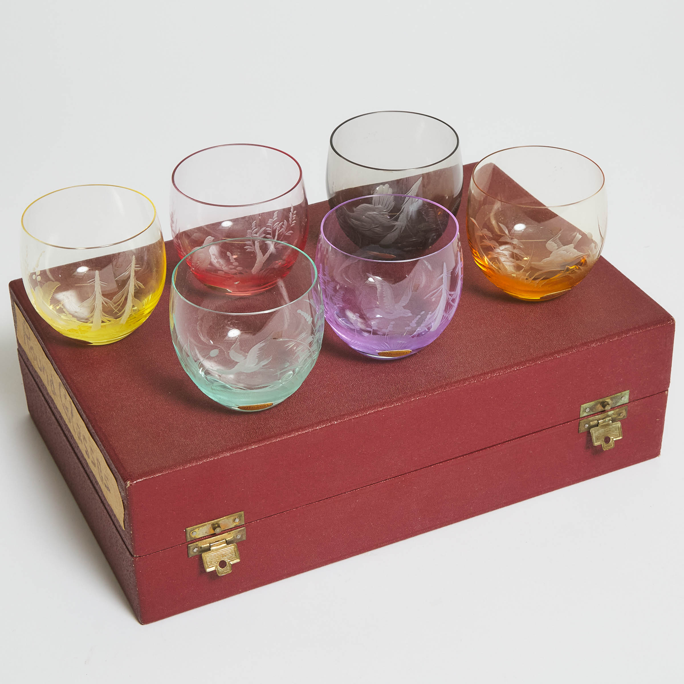 Cased Set of Six Coloured and