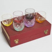 Cased Set of Six Coloured and