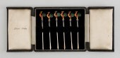 CASED SET OF SIX SILVER COCKTA