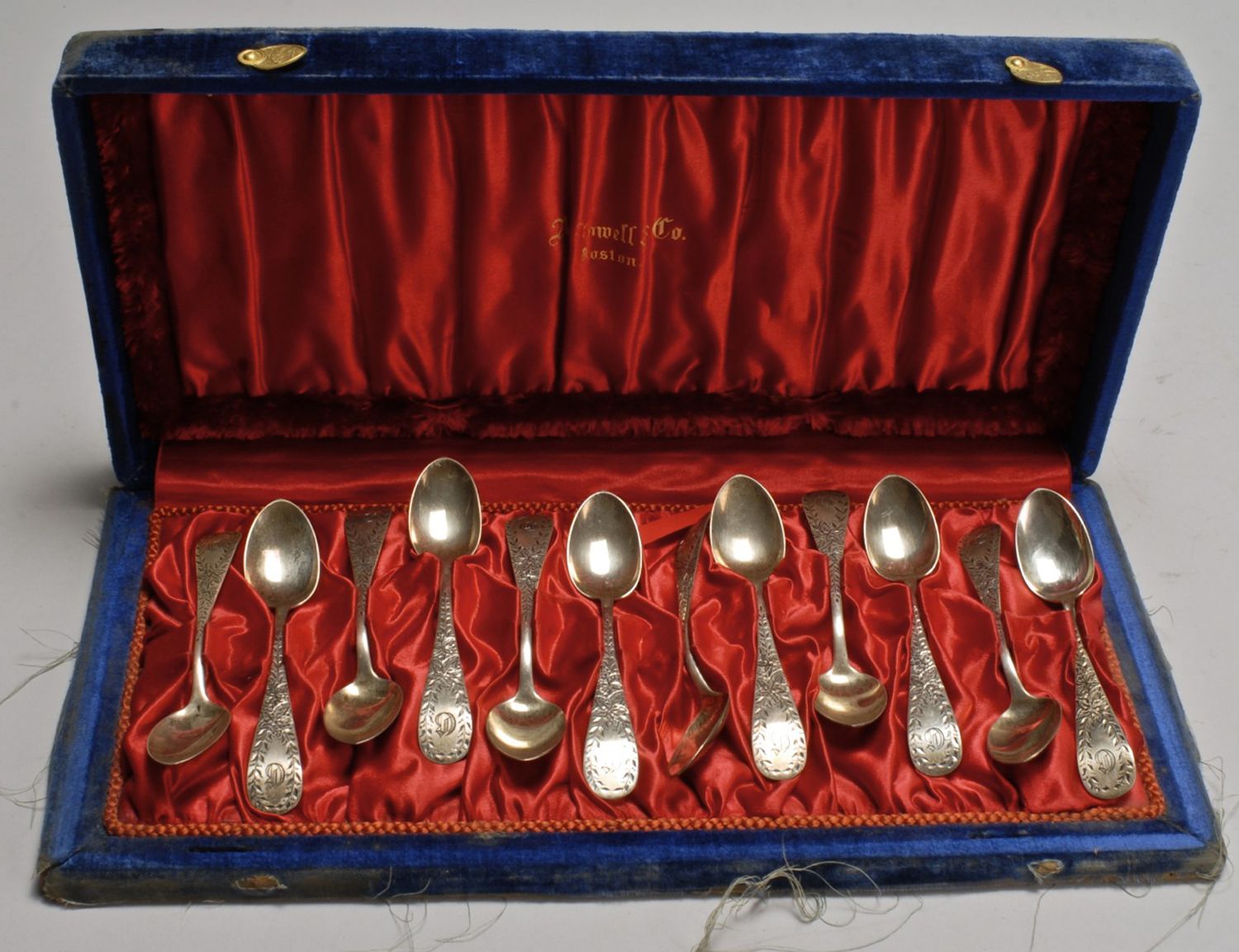 CASED SET OF TWELVE STERLING SILVER
