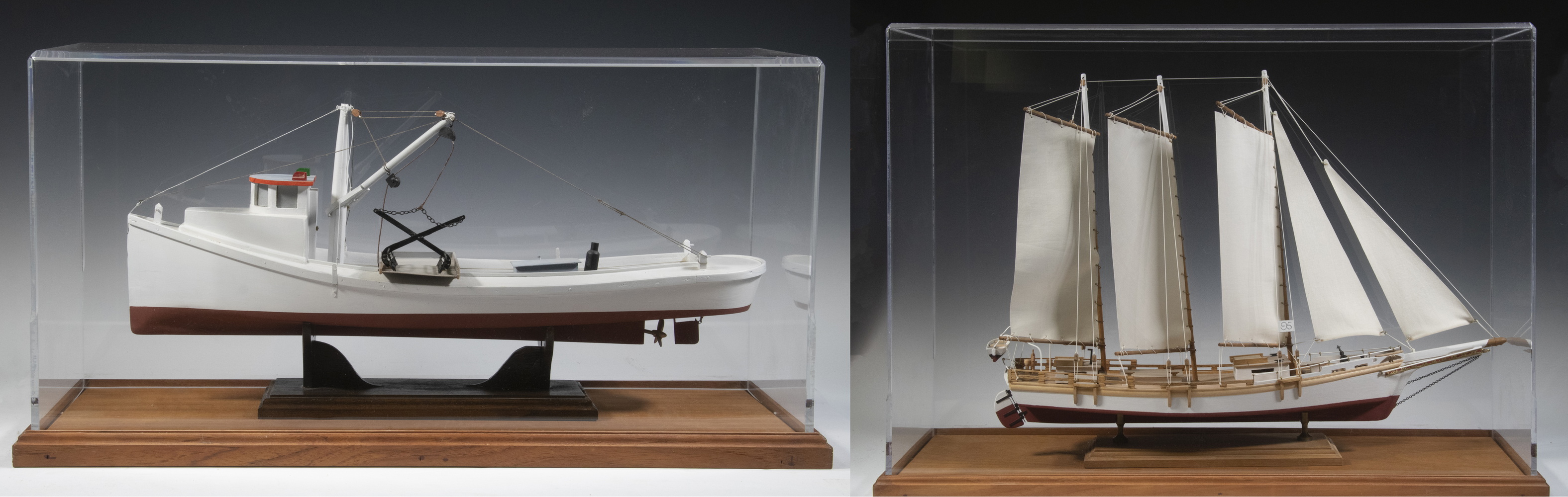 CASED SHIP MODELS (2)