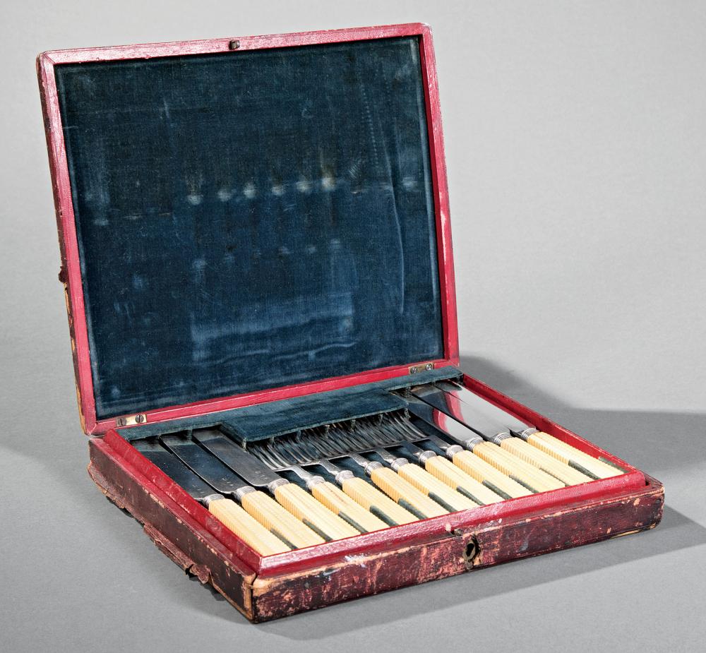 CASED SILVERPLATE AND IVORINE