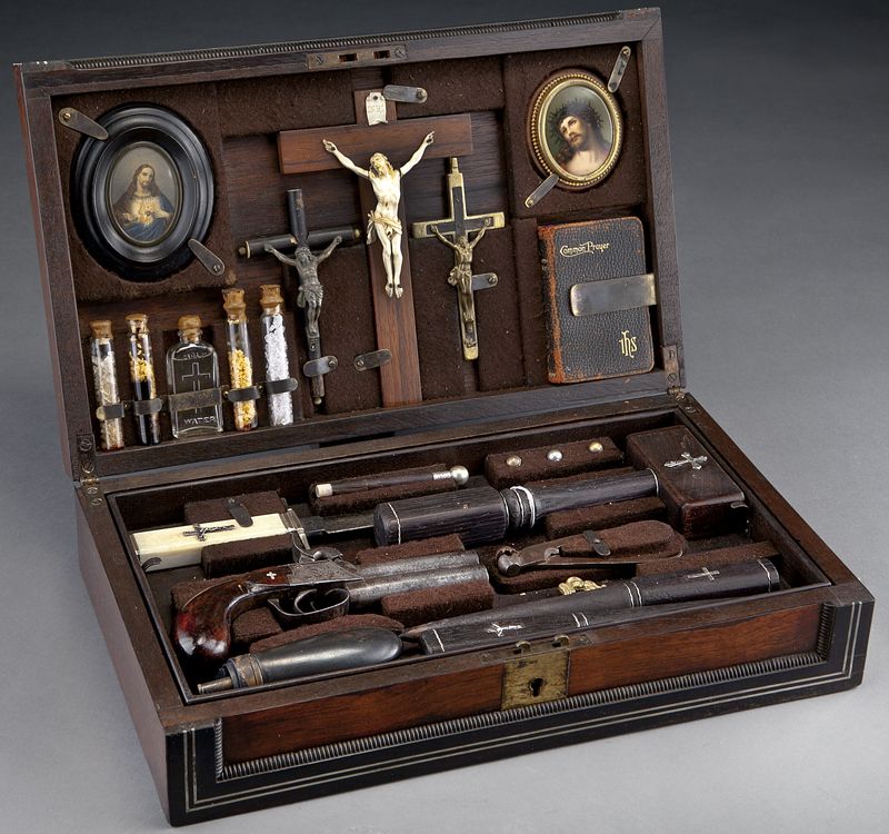 Cased vampire killing kit in a