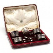 CASED VICTORIAN SILVER CONDIME