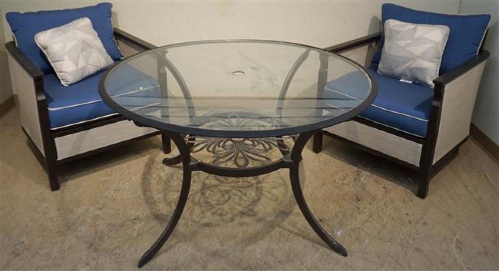 CAST ALUMINUM GLASS TOP PATIO TABLE