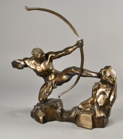 CAST ALUMINUM STATUE OF GREEK