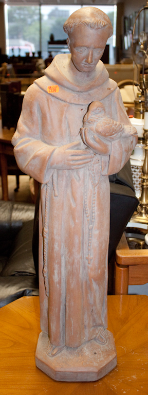 Cast and painted plaster figure