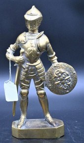 CAST BRASS FIGURE OF A KNIGHT