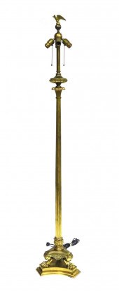CAST BRASS FLOOR LAMP, AMERICA